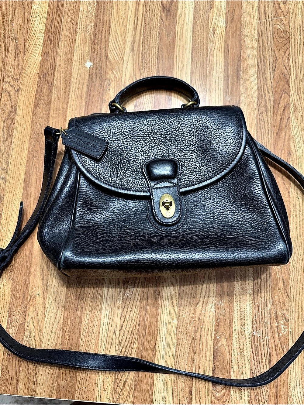 Coach Leather Satchel in Black